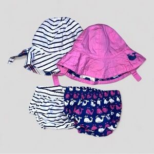 Pottery Barn Kids BUNDLE Hat and Diaper Cover Sets, 3-6 Months